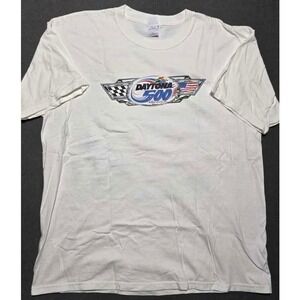 Vintage Daytona 500 Shirt Mens XL Blue Racing Nascar T-Shirt Y2k